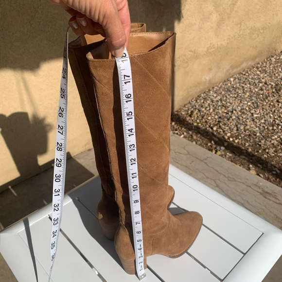 Lucky Brand tan suede heeled boots pointy toe size 5.5M - Picture 5 of 16